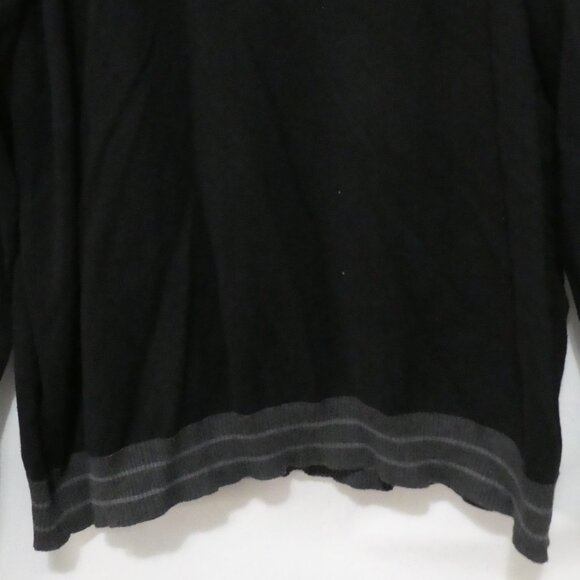 KENNETH COLE - Unlisted Production | 2XT | Black Henley Sweater | Grey Trim - Picture 7 of 14